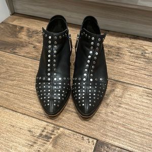 Black studded booties